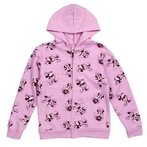 Disney Minnie Mouse Toddler Girls Lightweight Zip Up Hoodie Size 4 Lavender